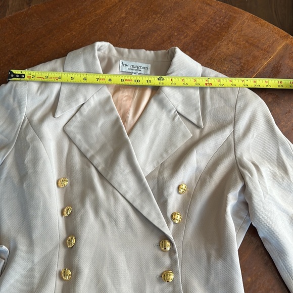 Vintage Tan Lew Magram Gold Buttons Jacket Size 16 - Picture 7 of 12